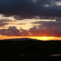Sunset behind Criffel and Anthorn masts Sunset behind Criffel and Anthorn masts